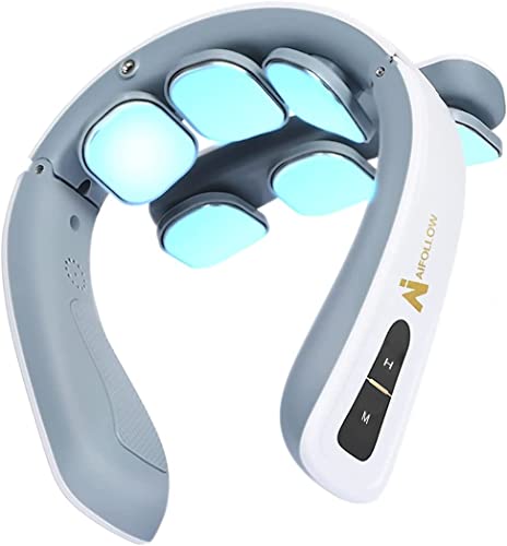 (2025新アップグレード) AIFOLLOW リラクゼーション器 ネック 首 肩 6種モード 16段階強度 リモコン操作 温熱 EMS 静音 ゲルパット 女性 男性 プレゼント ギフト人気 日本語説明書付き